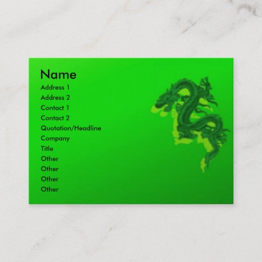 Green Dragon Visitenkarte (Vorderseite)