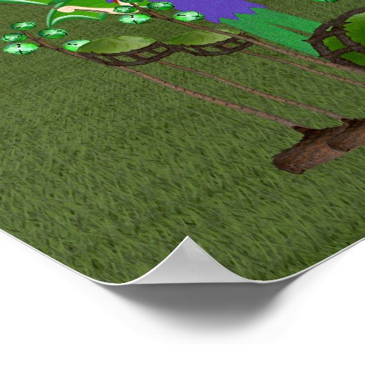 Green Dragon Winged Drummer Boy Fee Poster (Ecke)