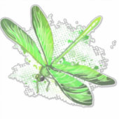 Green Dragonfly Aufkleber (Vorderseite)