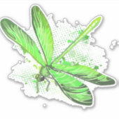 Green Dragonfly Aufkleber (Vorderseite)