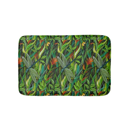 Green Dragonfly Bath Mat Badematte (Vorderseite)