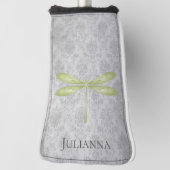 Green Dragonfly Damask Golf Headcover (Rotieren 90)