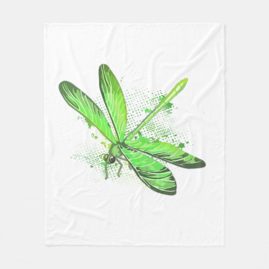 Green Dragonfly Fleecedecke (Vorderseite)