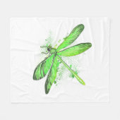 Green Dragonfly Fleecedecke (Vorderseite (Horizontal))