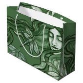 Green Dragonfly Goddess Art Dragonflies Große Geschenktüte (Rückseite Schrägansicht)