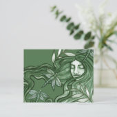 Green Dragonfly Goddess Art Dragonflies Postkarte (Stehend Vorderseite)