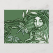Green Dragonfly Goddess Art Dragonflies Postkarte (Vorderseite)