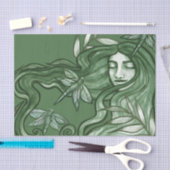 Green Dragonfly Goddess Art Dragonflies Seidenpapier (Handwerk)