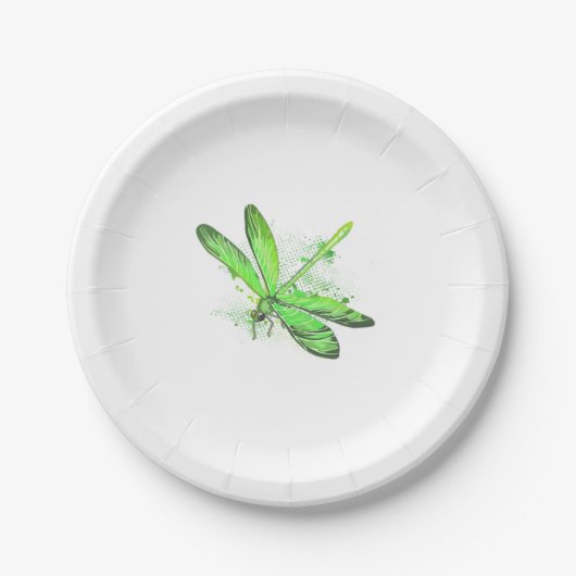 Green Dragonfly Pappteller (Vorderseite)