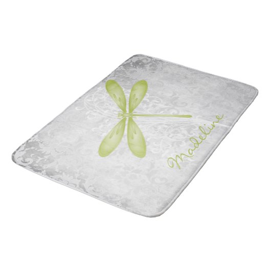 Green Dragonfly Personalisiert Bath Mat Badematte (Schrägansicht)