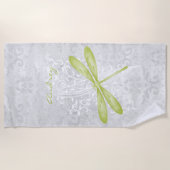 Green Dragonfly Personalisiert Beach Handtuch (Vorderseite)