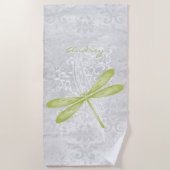 Green Dragonfly Personalisiert Beach Handtuch (Vorderseite)