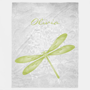 Green Dragonfly Personalisiert Fleece Blanket