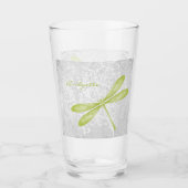 Green Dragonfly Personalisiert Glashütte Glas (Vorderseite)