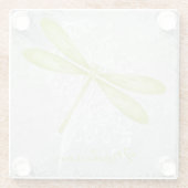Green Dragonfly Personalisiert Glass Untersetzer (Rückseite)