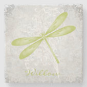 Green Dragonfly Personalisiert Stone Untersetzer (Vorderseite)