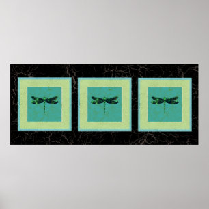 Green Dragonfly Poster