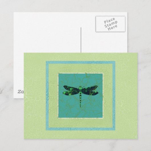 Green Dragonfly Postkarte (Vorne/Hinten)