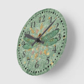 Green Dragonfly Runde Wanduhr (Winkel)