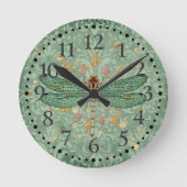 Green Dragonfly Runde Wanduhr (Vorderseite)
