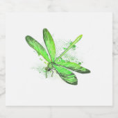 Green Dragonfly Schaumweinetikett (Einzelnes Label)