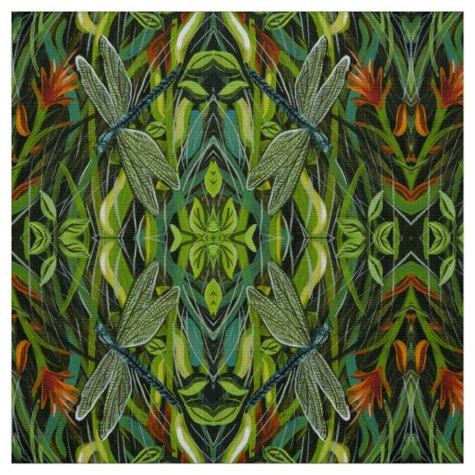Green Dragonfly Stoff (Muster)