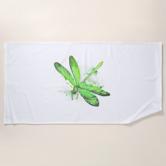 Green Dragonfly Strandtuch (Vorderseite)