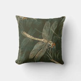 GREEN DRAGONFLY THROW PILLOW KISSEN