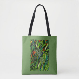 Green Dragonfly Tote Bag Tasche