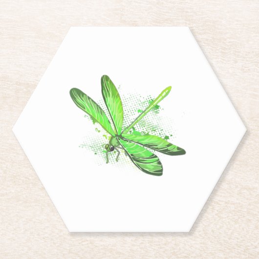 Green Dragonfly Untersetzer (Vorderseite)