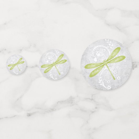 Green Dragonfly Wedding Table Confetti Konfetti (Vorderseiten)