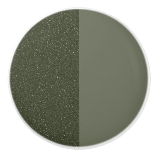 Green Drawer Pull mit zwei Tonen Moos - Anpassbar Keramikknauf (Vorderseite)