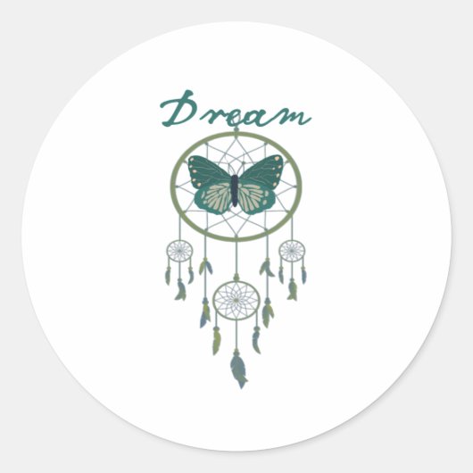 Green Dream Catcher Butterflie Sticker (Vorderseite)