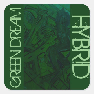 GREEN DREAM HYBRID QUADRATISCHER AUFKLEBER