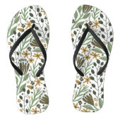 Green Dreamy Floral Pattern Badesandalen (Fußbett)