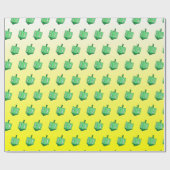 Green Dreidel auf Yellow Hanukkah Geschenkpapier (Flach)