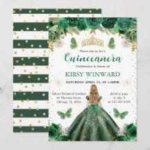 Green Dress Blonde Princess Quinceanera