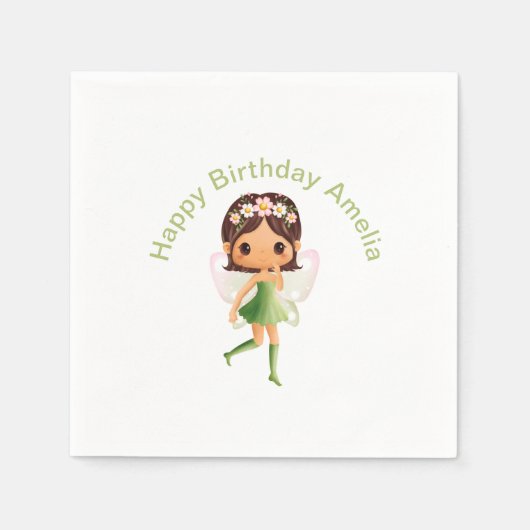 Green Dress Fairy Serviette (Vorderseite)