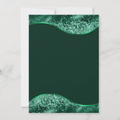 Green Dress & Gold Glitzer Balloons Sweet 16 Einladung (Rückseite)