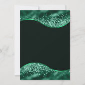 Green Dress & Gold Glitzer Balloons Sweet 16 Einladung (Rückseite)