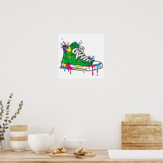 Green Drilling Paint Sneaker Poster (Küche)
