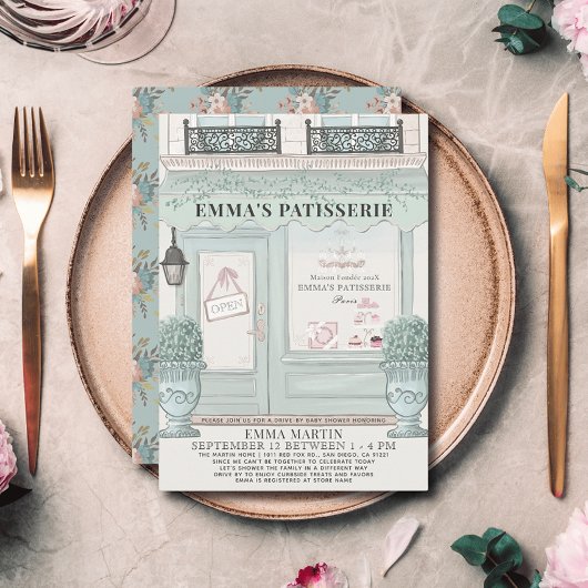 Green Drive by Baby Shower Einladung