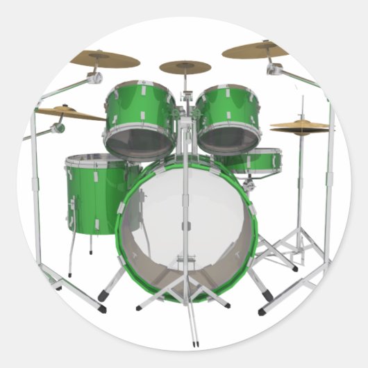 Green Drum Kit: Runder Aufkleber (Vorderseite)