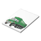 Green Dump Truck 10w Cartoon Notizblock (Rotiert)