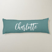 Green dunkel cyan name script seitenschläferkissen (Rückseite)