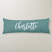 Green dunkel cyan name script seitenschläferkissen (Vorderseite)