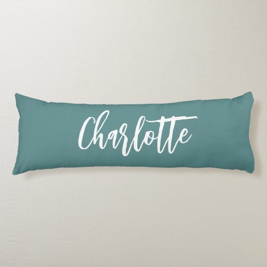 Green dunkel cyan name script seitenschläferkissen (Vorderseite)