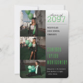 Green Dunkel to Light Zitat Foto Moderner Abschlus Ankündigung (Vorderseite)