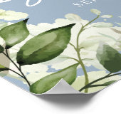 Green Dusty Blue Brautparty Begrüßungszeichen Poster (Ecke)