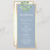 Green Dusty Blue Wedding Program Programm (Vorne/Hinten)